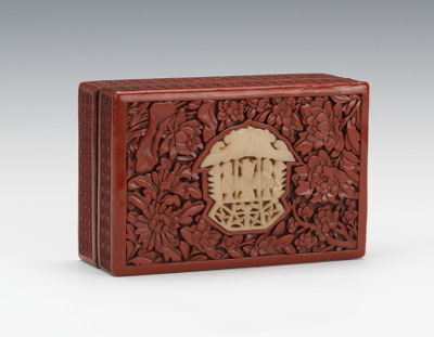 A Carved Cinnabar Box with White 131a57