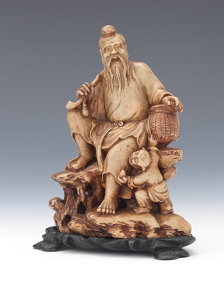 Carved Hardstone Seated Man with 131a70