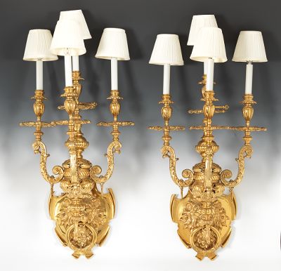 A Pair of Large Ornate Bronze Wall 131a8f