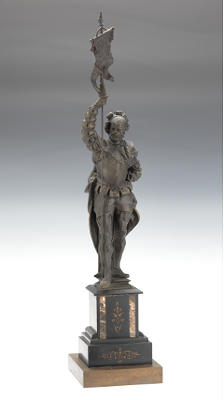 A Spelter Sculpture of a Conquistador