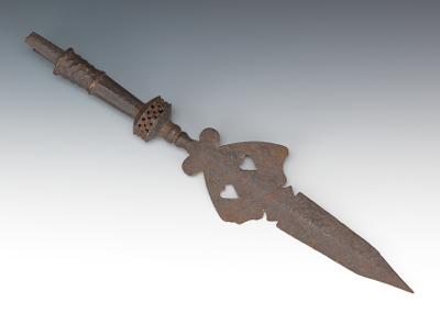 Iron Spearhead With heart-shaped cut-outs