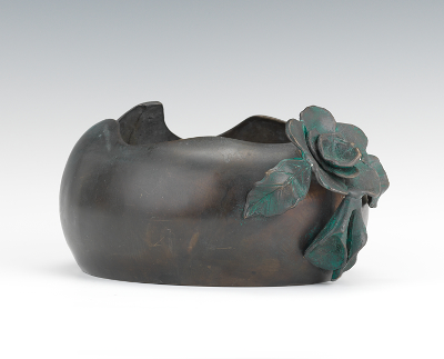 A Bronze Planter Bronze with brown