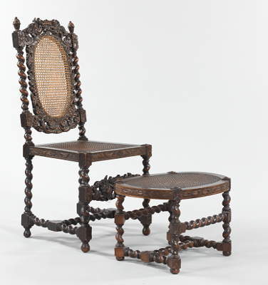 Jacobean Style Chair and Bench Carved