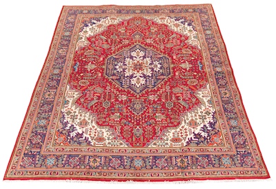 A Geometric Tabriz Blue plum medallion 131aea