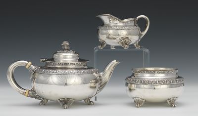 A Partial Silver Tea Service Lot