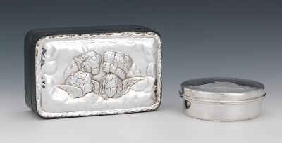 A Wood and Sterling Silver Vanity Box