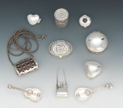 A Collection of Ten Sterling Silver