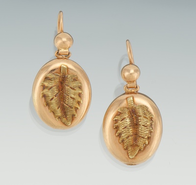 A Pair of Russian Gold Earrings 131b53