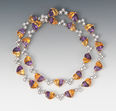 A Diamond Amethyst and Citrine 131b70