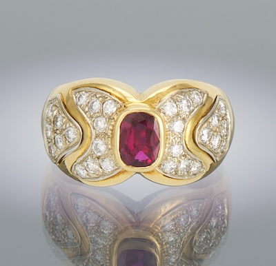 A Ladies 18k Gold Ruby and Diamond 131b76