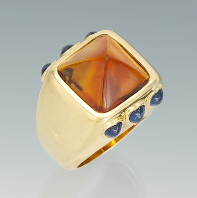 An Italian 18k Gold Citrine and