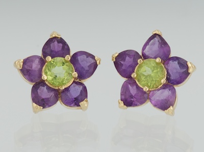 A Pair of Peridot and Amethyst 131b81