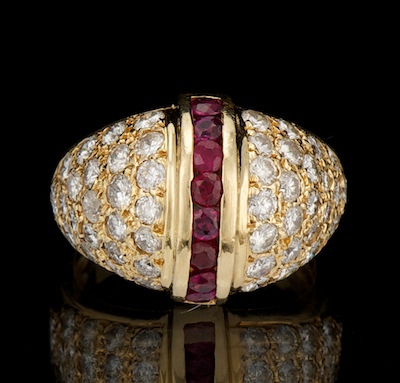 A Ladies' Ruby and Diamond Dome