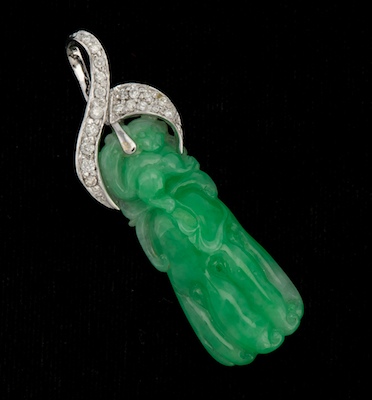 A Natural Color Jadeite and Diamond