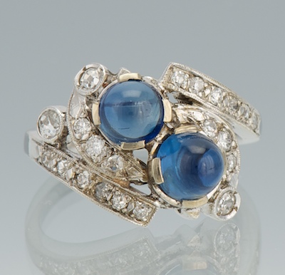 A Sapphire and Diamond Bypass Ring 131ba8