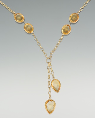 A Citrine Negligee Necklace 14k