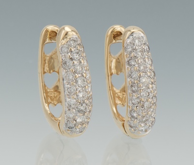 A Pair of Diamond Huggie Earrings 131bd8