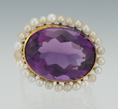 An Antique Amethyst and Seed Pearl
