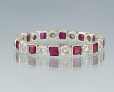 A Ladies Ruby and Diamond Eternity