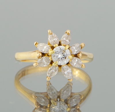 A Ladies Diamond Ring 18k yellow 131bf4