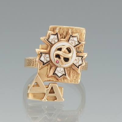 A Fraternity Gold and Enamel Ring 131bf5