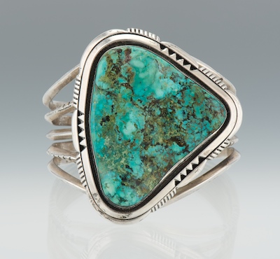 A Large Turquoise and Silver Cuff 131c06