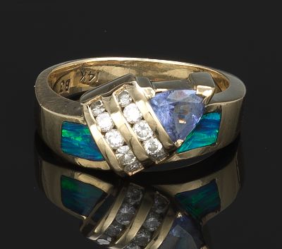 A Ladies Opal Diamonds and Tanzanite 131c12