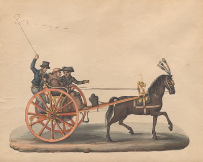 Unsigned Watercolor of a Carriage Interesting