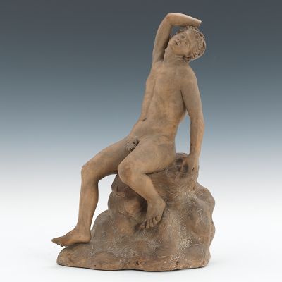 A Terracotta Sculpture of a Slave