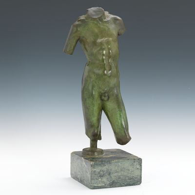 Bronze Torso Signed Weisman Male Torso.