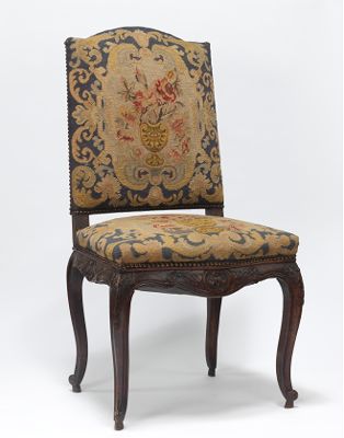 Walnut Carved Side Chair French 131c9c