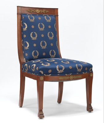 Empire Style Side Chair Elegant walnut