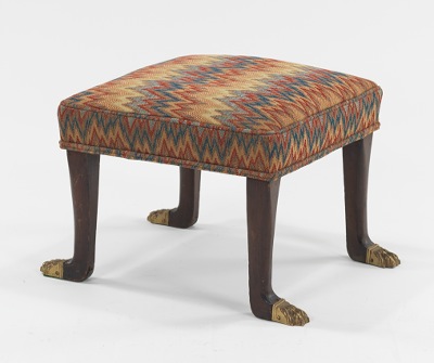 A Low Bench with Bargello Upholstery