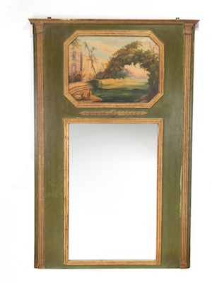 An Antique Trumeau Mirror A large