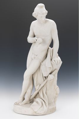 A Bisque Stoneware Statue of a