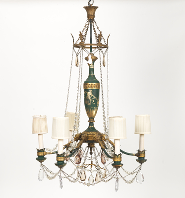 A Painted and Gilt Bronze Chandelier 131d08