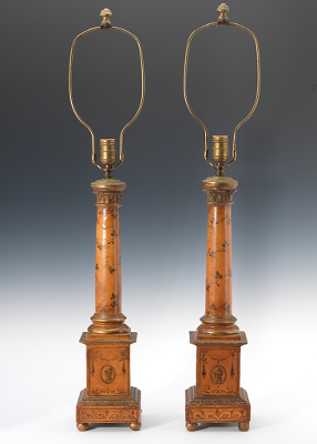 A Pair of Painted Wood Lamp Bases 131d1c