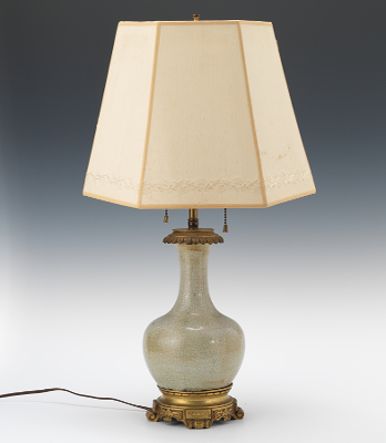 Chinese Porcelain Lamp in Ormolu