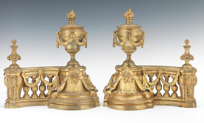 A Pair of French Gilt Bronze Chenets 131d4b