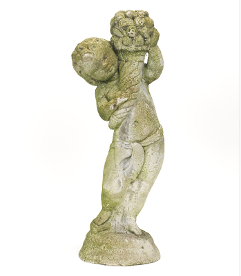 A Cement Composition Figure of a Cherub