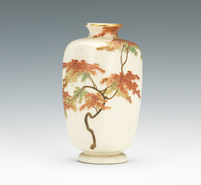 A Miniature Satsuma Vase with Tree Square/rounded