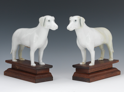 A Pair of Chinese Export Porcelain Dogs