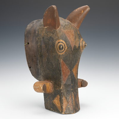 Boar s Head African Mask Carved 131dbf