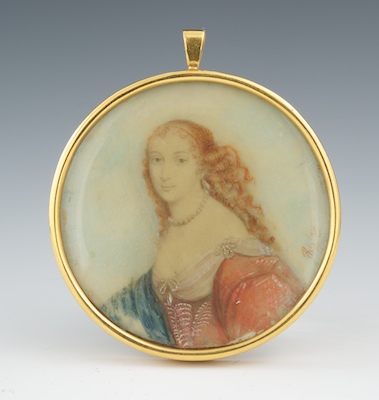 A Large Portrait Miniature Mounted