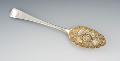 A Hand Made Sterling Silver Berry Spoon
