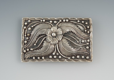 A Sterling Silver Belt Buckle The hand