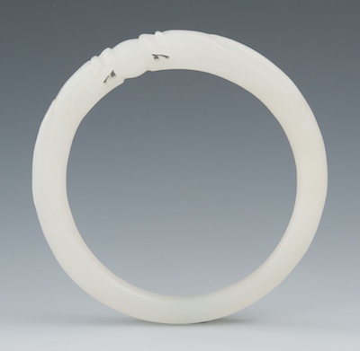 A Carved White Jade Bangle Apprx  131ed2