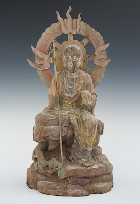 Another Carved Wood Sculpture of Buddha