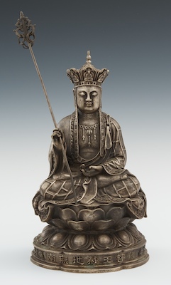 A Silvered Sculpture of Seated 131ede