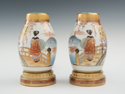 A Pair of Kutani Geisha Boudoir